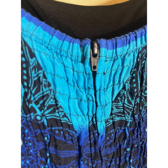 Colorful Floral Babydoll Tank Maxi Dress Blue 10 Geometric Damask Boho indie Art - Picture 8 of 10